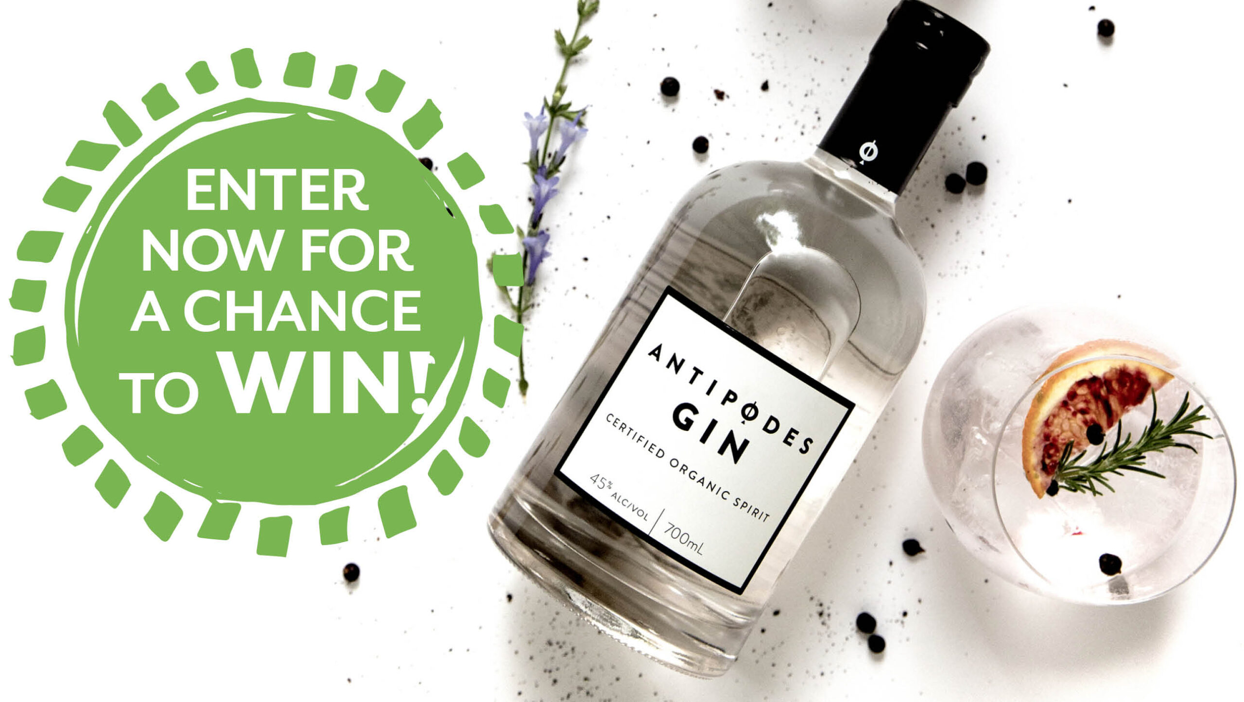A bottle of The Antipodes Gin Co. gin.