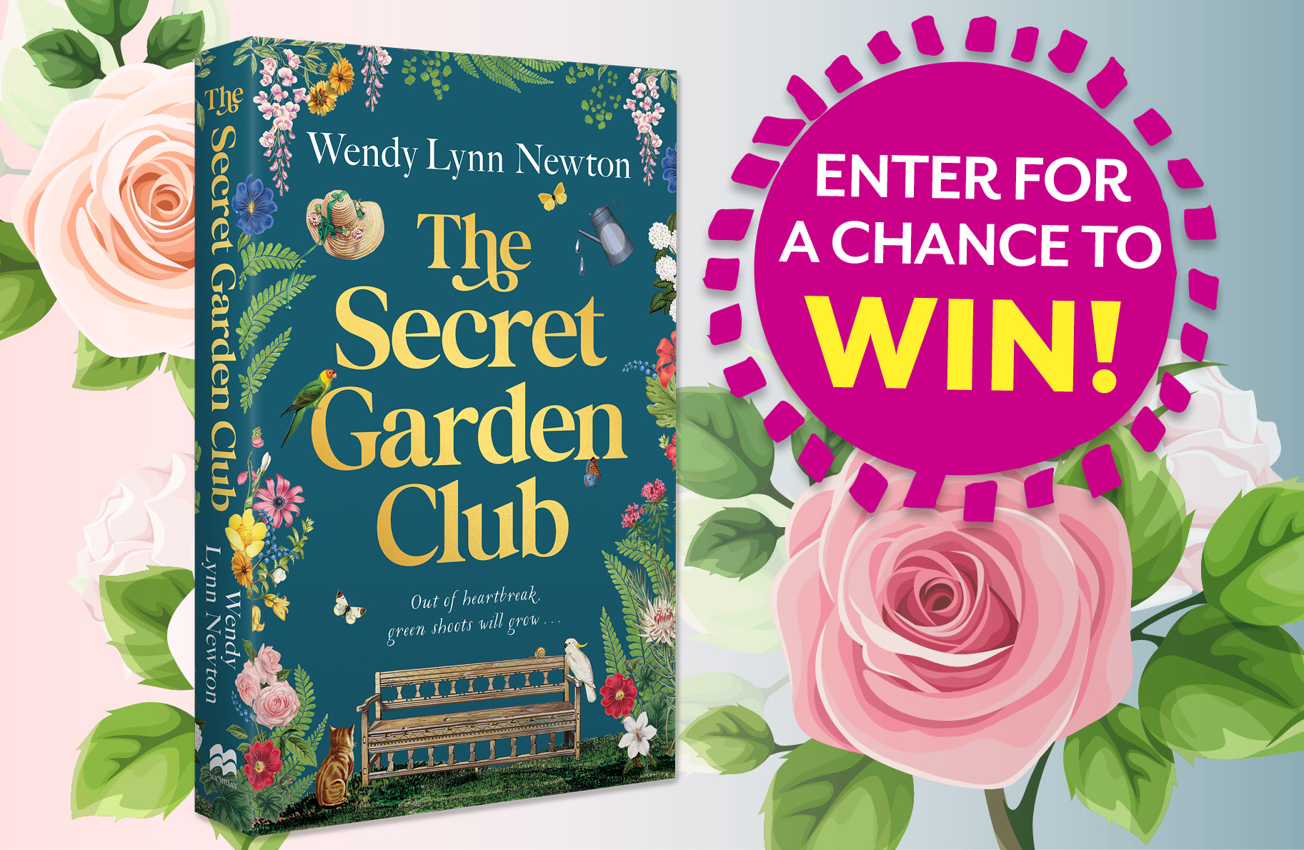 Book cover of The Secret Garden Club with copy that says enter for a chance to win